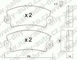 Brzdové destičky PŘEDNÍ, 005.5, DACIA 1300-1310 