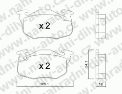 Brzdové destičky PŘEDNÍ, 039.5, CITROEN SAXO 