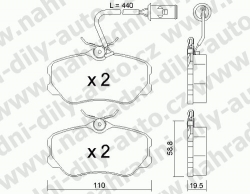 Brzdové destičky PŘEDNÍ, 076.1, ALFA ROMEO 164