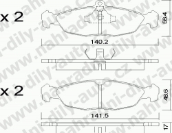 Brzdové destičky PŘEDNÍ, GDB1040_MAX, DAEWOO LANOS 