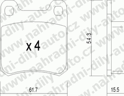 Brzdové destičky ZADNÍ, 094.1, MERCEDES 200-500 /124/