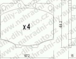 Brzdové destičky PŘEDNÍ, 111.0, TOYOTA 4-RUNNER (LN-RN-ZN)