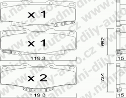 Brzdové destičky PŘEDNÍ, 131.0, TOYOTA 4-RUNNER (LN-RN-ZN)