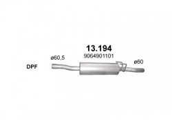 střední díl pro výfuk BS 280-171|13.194 POLMO, MERCEDES Sprinter