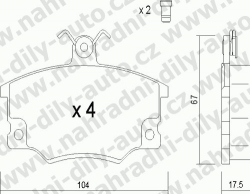 Brzdové destičky PŘEDNÍ, 032.1, ALFA ROMEO 145