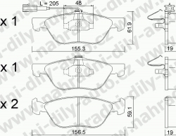 Brzdové destičky PŘEDNÍ, GDB1445_MAX, ALFA ROMEO 147