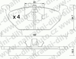 Brzdové destičky PŘEDNÍ, GDB1357_MAX, AUDI A3 (8L)