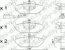 Brzdové destičky PŘEDNÍ, GDB1386_MAX, AUDI A3 (8L)