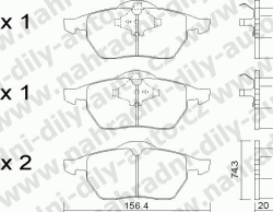 Brzdové destičky PŘEDNÍ, 188.1, AUDI A4 (8D)