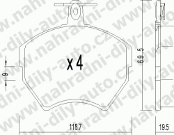 Brzdové destičky PŘEDNÍ, 224.0, AUDI A4 Quattro