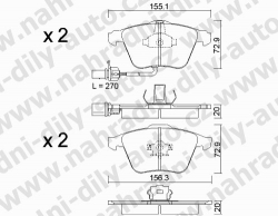 Brzdové destičky PŘEDNÍ, GDB1659_MAX, AUDI A4 Quattro