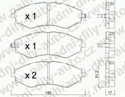 Brzdové destičky PŘEDNÍ, 525.0, CHEVROLET EVANDA 