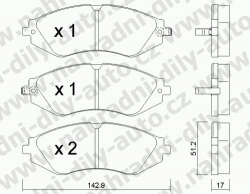 Brzdové destičky PŘEDNÍ, 303.0, CHEVROLET LACETTI 