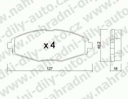 Brzdové destičky PŘEDNÍ, 302.0, CHEVROLET MATIZ 