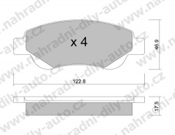 Brzdové destičky PŘEDNÍ, 653.0, CITROEN C1 