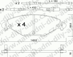 Brzdové destičky PŘEDNÍ, 340.0, CITROEN C5 