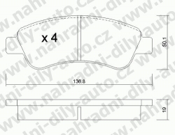 Brzdové destičky PŘEDNÍ, GDB1623_MAX, CITROEN XSARA 