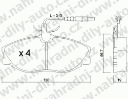 Brzdové destičky PŘEDNÍ, 223.0, CITROEN XSARA 