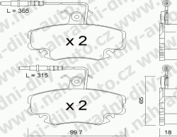 Brzdové destičky PŘEDNÍ, 034.1, CITROEN ZX 