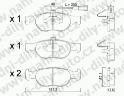 Brzdové destičky PŘEDNÍ, GDB1291_MAX, FIAT BRAVA 