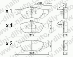 Brzdové destičky PŘEDNÍ, 084.0, FIAT BRAVA 