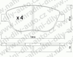 Brzdové destičky PŘEDNÍ, GDB1563_MAX, FIAT IDEA 