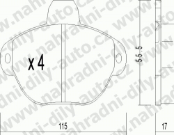 Brzdové destičky PŘEDNÍ, GDB1115_MAX, FIAT PUNTO 