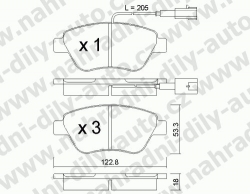 Brzdové destičky PŘEDNÍ, 330.0, FIAT PUNTO -