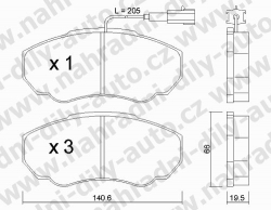 Brzdové destičky PŘEDNÍ, GDB1517_MAX, FIAT DUCATO 