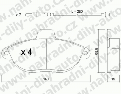 Brzdové destičky PŘEDNÍ, 107.0, FIAT SCUDO 