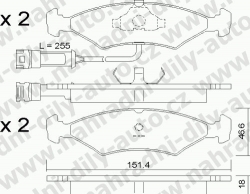 Brzdové destičky PŘEDNÍ, 031.1, FORD ESCORT 