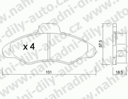 Brzdové destičky PŘEDNÍ, 073.0, FORD ESCORT 