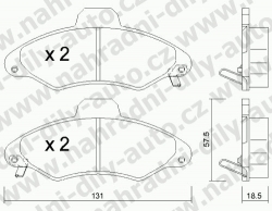 Brzdové destičky PŘEDNÍ, 073.1, FORD ESCORT 