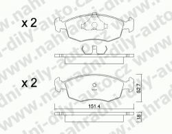 Brzdové destičky PŘEDNÍ, 096.2, FORD ESCORT 