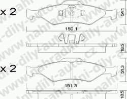 Brzdové destičky PŘEDNÍ, 324.0, FORD FIESTA 