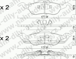 Brzdové destičky PŘEDNÍ, GDB1358_MAX, FORD FOCUS 