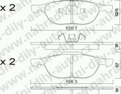 Brzdové destičky PŘEDNÍ, GDB1583_MAX, FORD FOCUS 