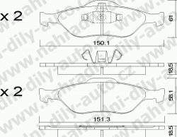 Brzdové destičky PŘEDNÍ, 325.0, FORD FUSION 