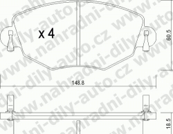 Brzdové destičky PŘEDNÍ, GDB1434_MAX, FORD MONDEO 