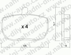 Brzdové destičky PŘEDNÍ, 018.0, FORD TRANSIT 