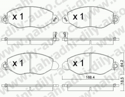 Brzdové destičky PŘEDNÍ, 552.0, FORD TRANSIT 