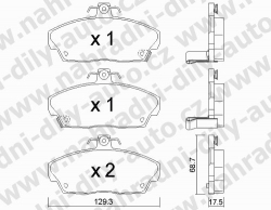 Brzdové destičky PŘEDNÍ, 177.0, HONDA CIVIC VI