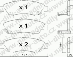 Brzdové destičky PŘEDNÍ, 140.0, HONDA JAZZ (GD)