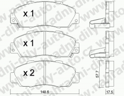 Brzdové destičky PŘEDNÍ, 307.0, HONDA HR-V (GH)