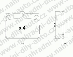 Brzdové destičky PŘEDNÍ, 237.0, HYUNDAI EXCEL (X-2)