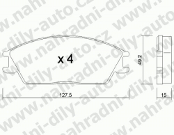 Brzdové destičky PŘEDNÍ, 083.0, HYUNDAI EXCEL (X-2)