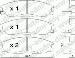 Brzdové destičky PŘEDNÍ, 373.0, HYUNDAI TRAJET (FO)