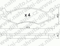 Brzdové destičky PŘEDNÍ, 135.0, JEEP CHEROKEE (XJ)