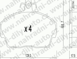 Brzdové destičky PŘEDNÍ, 177.1, LAND ROVER FREELANDER