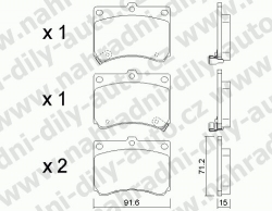 Brzdové destičky PŘEDNÍ, 205.0, MAZDA 323 (BG)